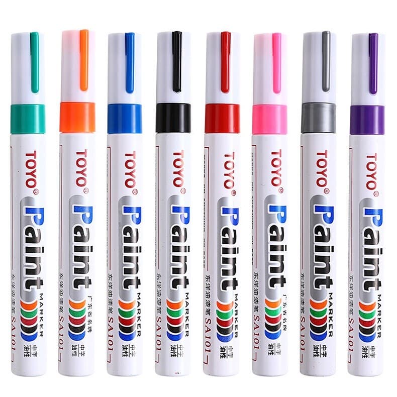 ปากกาเขียนยาง TOYO Paint มี 11 สี กันน้ำ ปากกาอเนกประสงค์ เขียนเหล็ก กระเบื้อง กระจก พลาสติก แก้ว ไม้ แต้มสีรถ รูปที่ 3