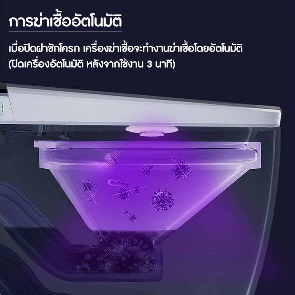 ไฟทําความสะอาดฝาชักโครก ไฟแสงยูวี ฆ่าเชื้อโรค สำหรับโถชักโครก มีกลิ่นหอม ติดตั้งง่าย แบบชาร์จไฟ รูปที่ 3