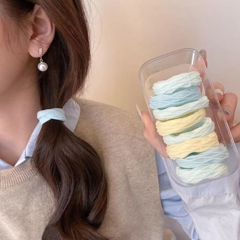 ยางรัดผมสีสันสดใส 10 ชิ้น ยืดหยุ่นสูง ไม่เจ็บผม สําหรับเด็กผู้หญิง ยางรัดผมหางม้า รูปที่ 4