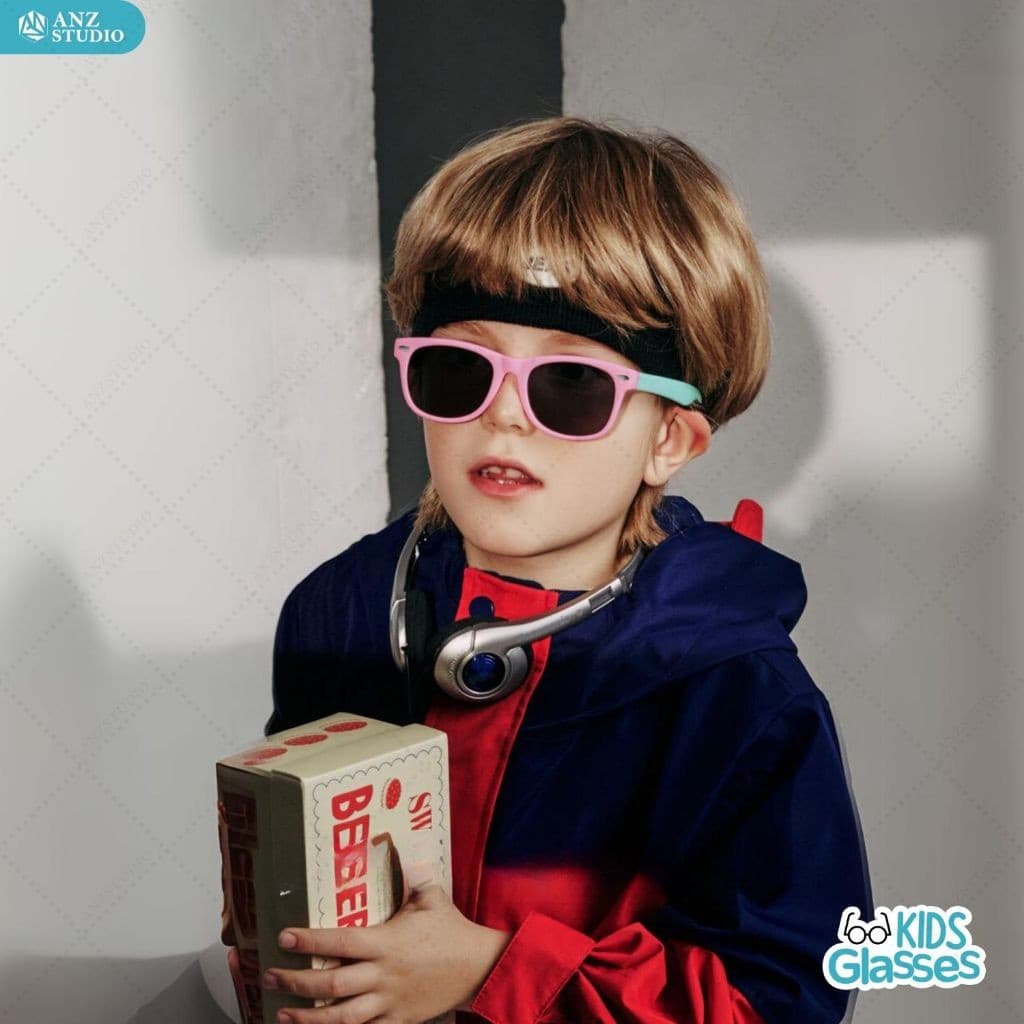 ANZ STUDIO แว่นกันแดดสำหรับเด็ก เลนส์ถนอมสายตา UV400 รุ่น Kiddo Cool เลนส์ Polarized สำหรับเด็กอายุ 6-12 ปี สีทูโทน รูปที่ 7