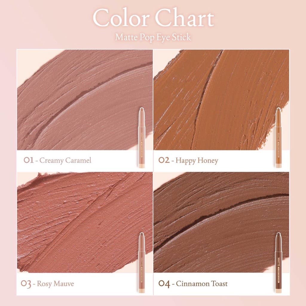 อายแชโดว์ แบบแท่ง เนื้อแมท เนื้อกลิตเตอร์ Meilinda Glitter & Matte Pop Eye Stick รูปที่ 3