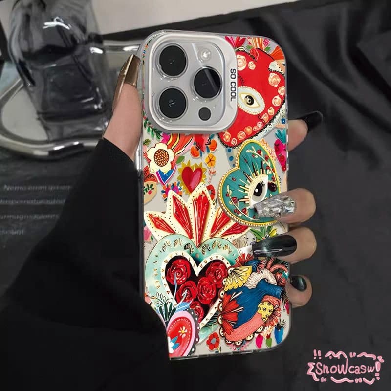 เคส OPPO A17 A57 A3s A18 A53 A16 A58 A7 A17K A5 A38 A54 A12 A77 A15 A9 A5s A78 Reno 16F ดวงอาทิตย์ดวงดาวสีสร้างสรรค์รัก รูปที่ 3