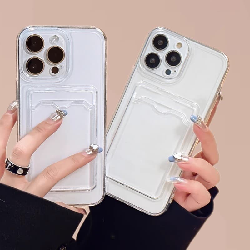 สินค้า ! เคส TPU ป้องกันตก ห่อครอบเต็ม สำหรับ iPhone16PROMAX 15 14 13 12 11 XS XR X 8P - เคสใส ตัวจัดการบัตร รูปที่ 4