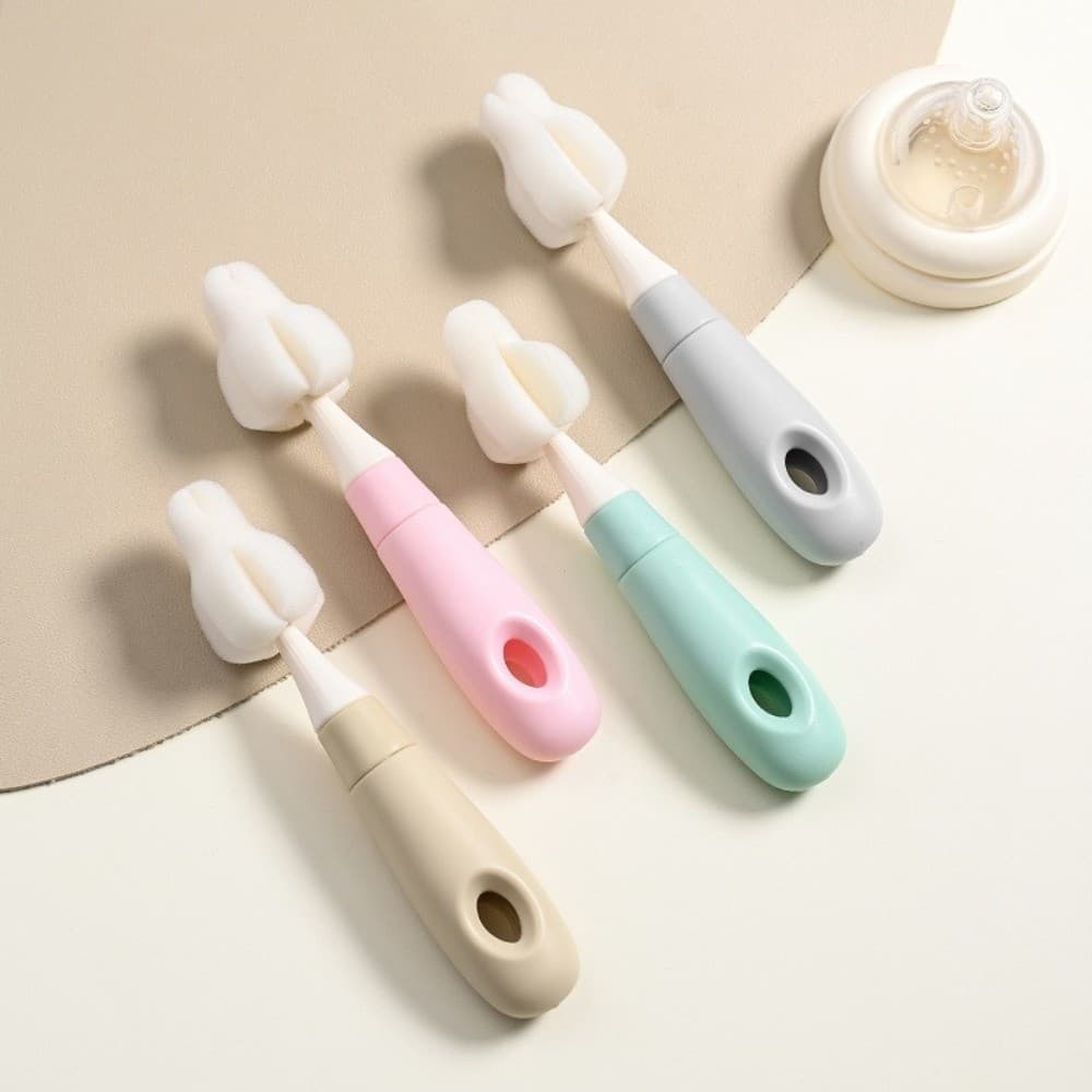 KARENGOODS ชุดแปรงทําความสะอาดขวด,เครื่องขัดพื้นฟาง Pacifier ด้ามยาว 360 องศา,ชุดขนแปรงทนทาน Ergonomically Straw Brush Baby Care รูปที่ 9