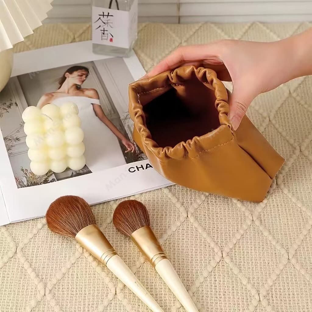 กระเป๋าเครื่องสําอาง แบบบีบเปิดพกพาสะดวก หนัง PU กระเป๋าเก็บของ Makeup bag จัดระเบียบ เอนกประสงค์ ลิปสติก BAG9 รูปที่ 6