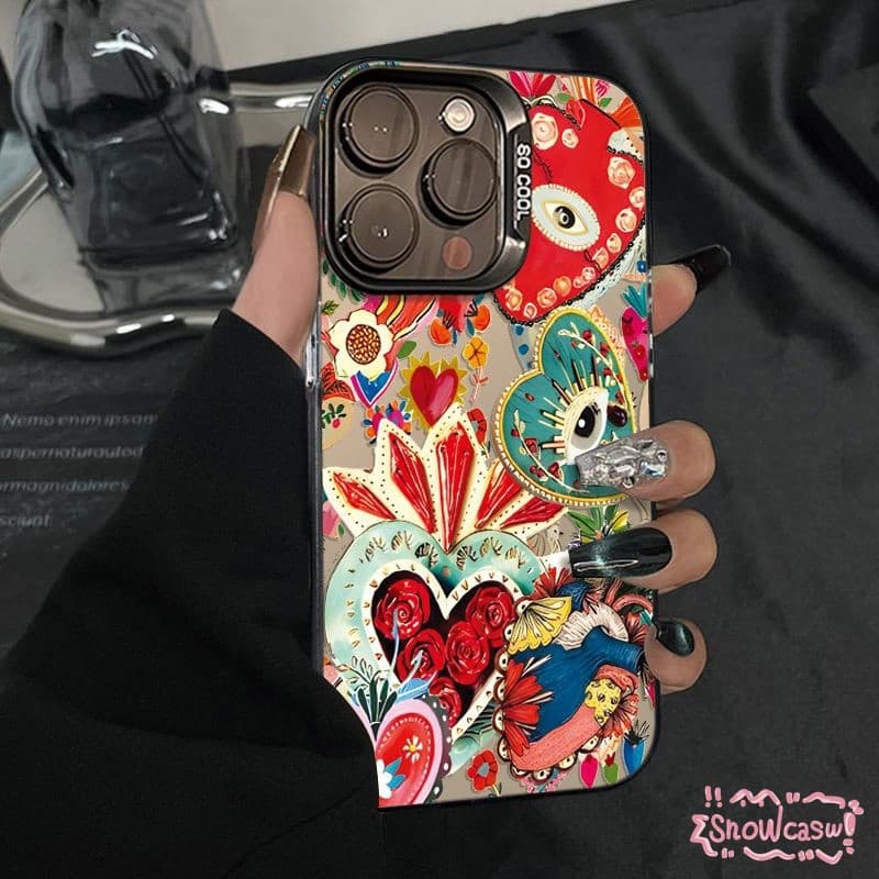 เคส OPPO A17 A57 A3s A18 A53 A16 A58 A7 A17K A5 A38 A54 A12 A77 A15 A9 A5s A78 Reno 16F ดวงอาทิตย์ดวงดาวสีสร้างสรรค์รัก รูปที่ 2