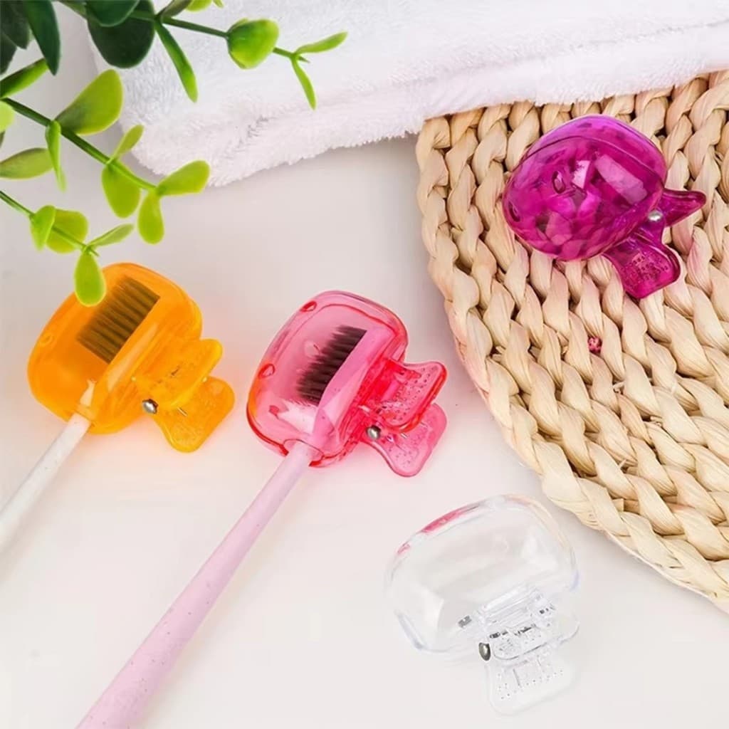 ที่ครอบแปรง 3ชิ้น สีชมพู ฝาครอบหัวแปรงสีฟัน สําหรับเดินทาง ตั้งแคมป์ ท่องเที่ยว รูปที่ 8