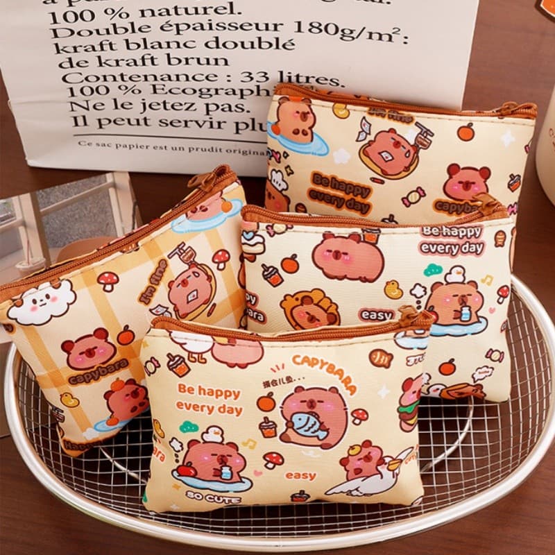 กระเป๋าใส่เหรียญ Capybara 13x10cm กระเป๋าซิป กันน้ำ กระเป๋าสตางค์มินิมอล G3515 รูปที่ 1