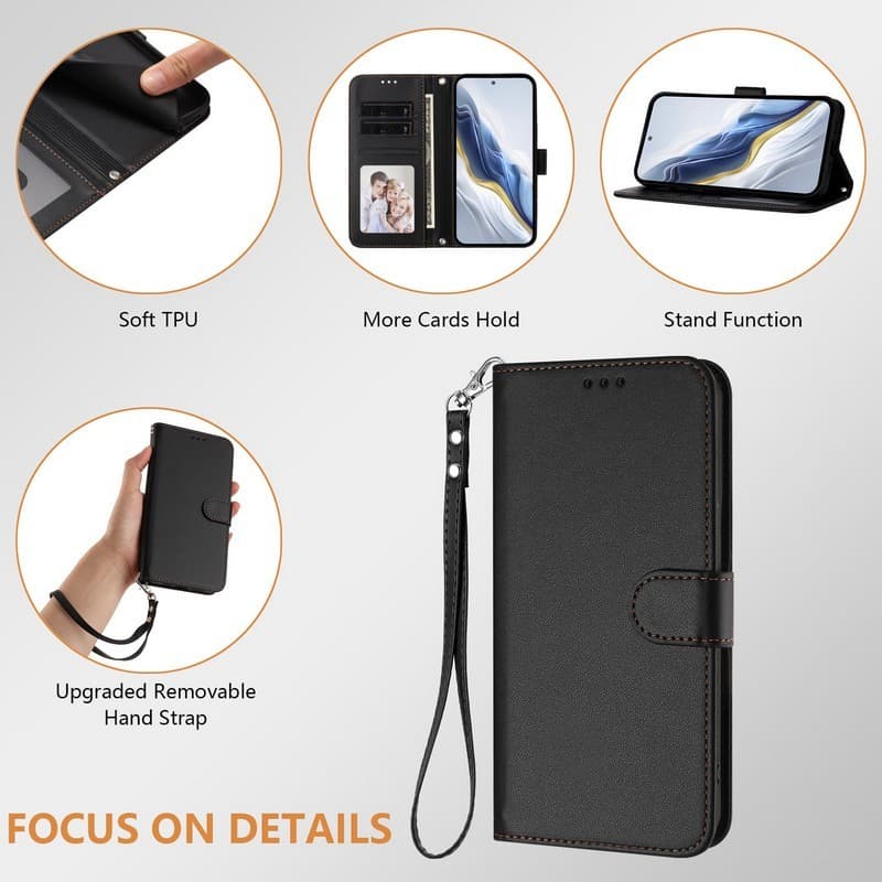 หรูหราหนังสําหรับ OPPO Reno8 T Reno 8T 5G กรณี CPH2505 สําหรับ OPPO Reno8 T 4G กรณี CPH2481 OPPO Reno8 Pro Z Lite 5G 4G กรณีแม่เหล็กกระเป๋าสตางค์ข้อมือเชือกเส้นเล็กเคสโทรศัพท์ รูปที่ 9
