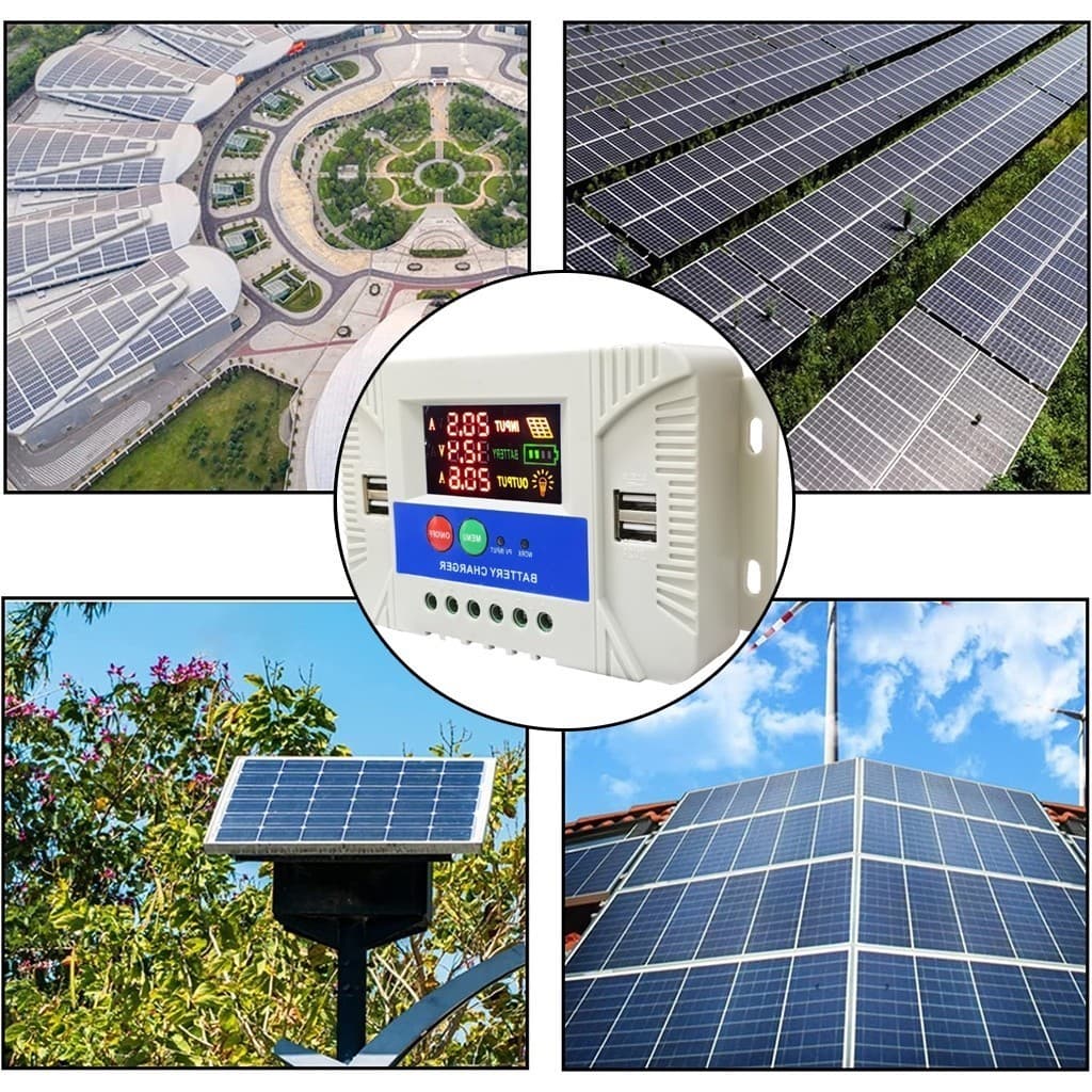 PWM 30A โซล่าชาร์จเจอร์ Solar Charge Controller แบตเตอรี่ 12V/24V LCD Display Dual USB Solar Panel Charger รูปที่ 8