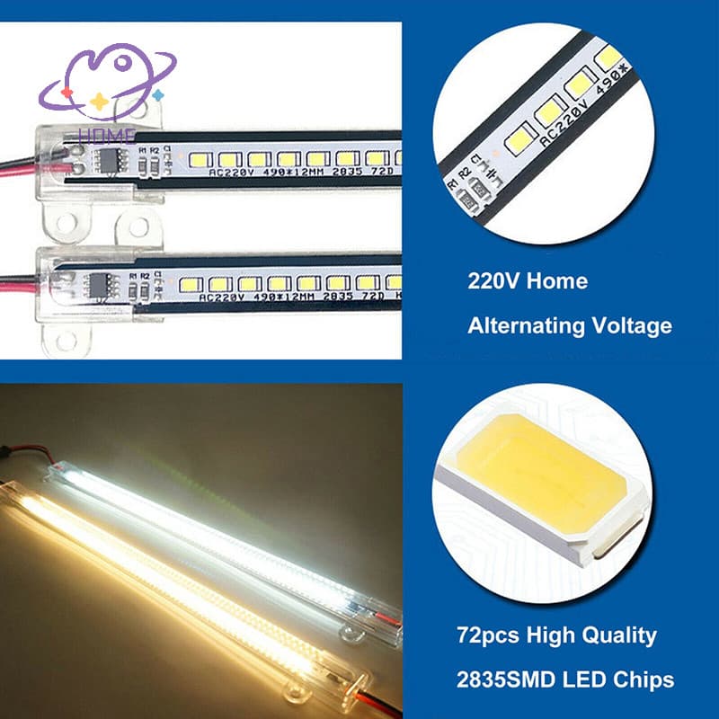 Ac220v ไฟ LED บาร์ความสว่างสูง 2835 คลิป LED 30 ซม. 40 ซม. 72LEDs ฮาร์ดสตริปประหยัดหลอด LED {TH} รูปที่ 4