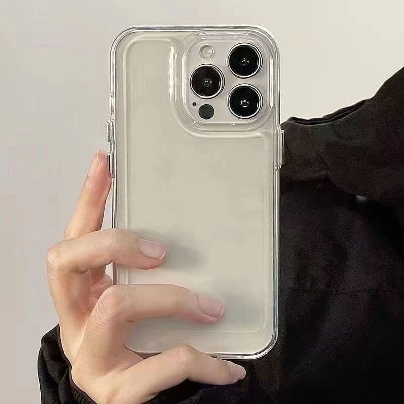 ไม่มีรูปแบบ กรณีโทรศัพท์อ่อน ป้องกันการชนกัน iphone 11 12 13 14 15 Pro Max XS X XR 7 8 14 Plus โปร่งใส รูปที่ 2