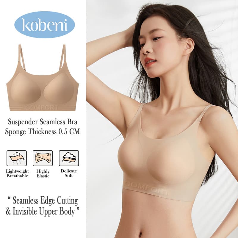 ⭐KOBENI⭐เสื้อใน Bra เจลลี่บรา บราไร้ขอบ ไร้โครง กระชับยกอกชิด ใส่สบาย อ่อนนุ่ม ผ้าไหมน้ำแข็งเย็นและไม่มีร่องรอย รูปที่ 1