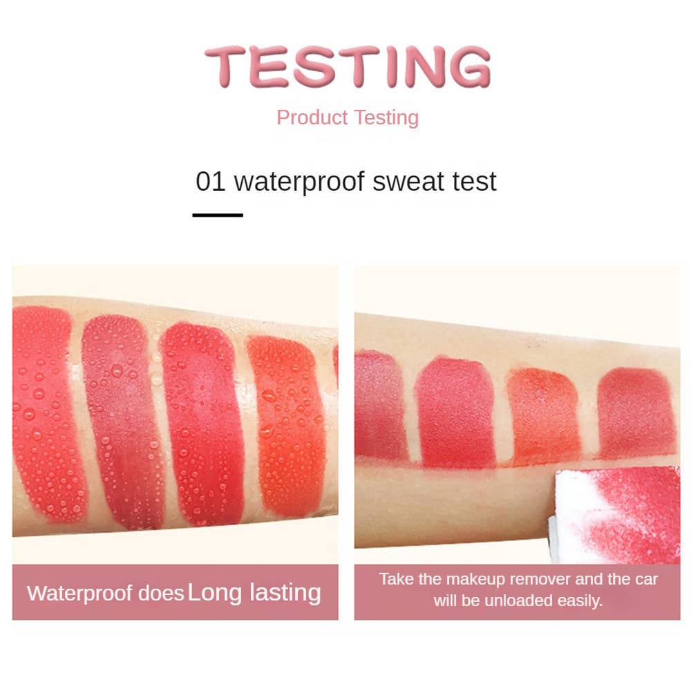 ลิปสติกแท่งกลม Shuzili 12 สี เครื่องสำอางให้ความชุ่มชื้น กันน้ำ ง่ายต่อการระบายสี รูปที่ 6