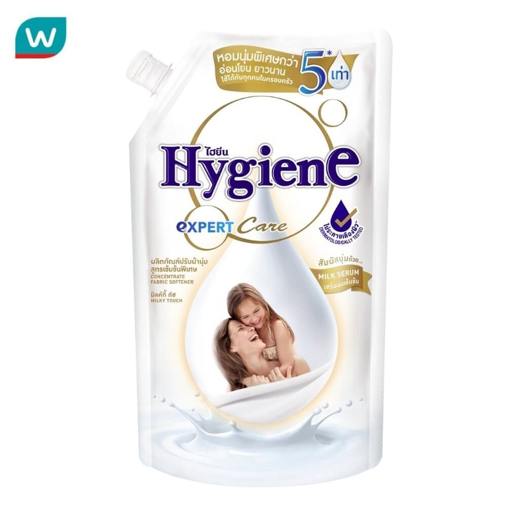 Hygiene ไฮยีน ผลิตภัณฑ์ปรับผ้านุ่ม เข้มข้นพิเศษ เอ็กซเพิร์ท แคร์ มิลค์กี้ ทัช ถุงเติม 480 มล. รูปที่ 1