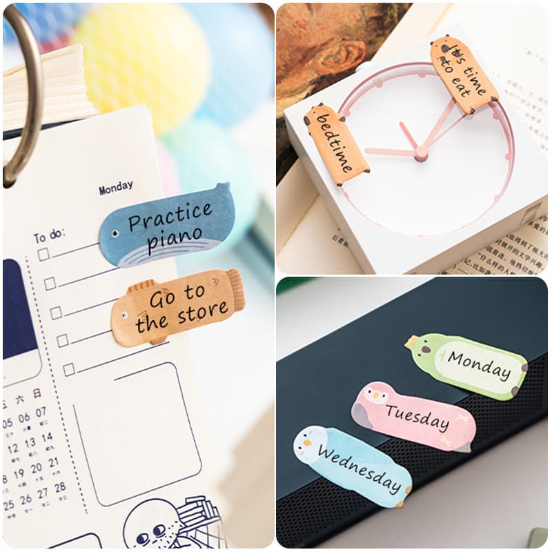 150 แผ่นสัตว์น่ารัก Paradise Seires Sticky Notes นักเรียนแบบพกพา Memo Pad น่ารักสัตว์ Series สติกเกอร์ฉลากกระดาษบันทึก รูปที่ 9