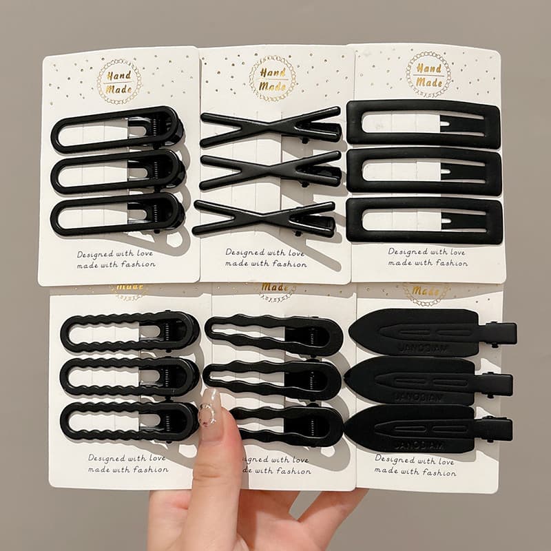3-6 ชิ้นชุดสีดํา Hairpins ชุดด้านข้าง Bangs คลิป 2024 ใหม่ One-word คลิปสาวอุปกรณ์เสริมผม รูปที่ 2