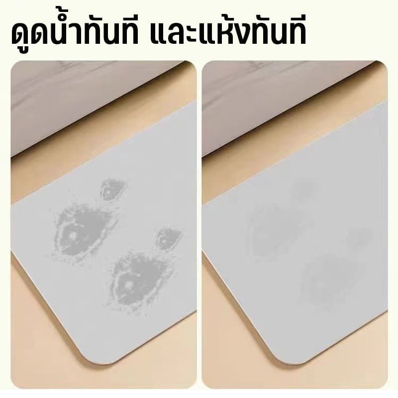 COD พรมเช็ดเท้า พรมปูพื้น รูปแมว 40*60cm พรมกันลื่น พรมเนื้อนุ่ม พรมซับน้ำได้ดี แห้งไว น่ารัก แมวดํา ห้องน้ำ รูปที่ 2