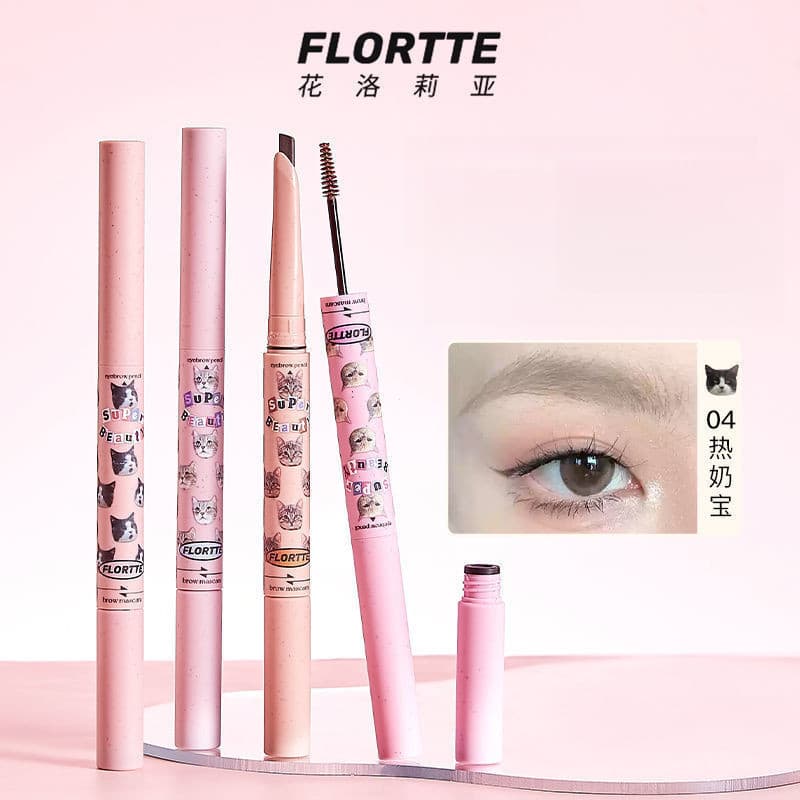 Flortte ดินสอเขียนคิ้ว Double-Headed Blade ดินสอเขียนคิ้ว Eyebrow Dyeing Paste Two-In-One ติดทนนานกันน้ํา Sweatproof Light สีไม่ Decolorization ดินสอเขียนคิ้ว รูปที่ 1
