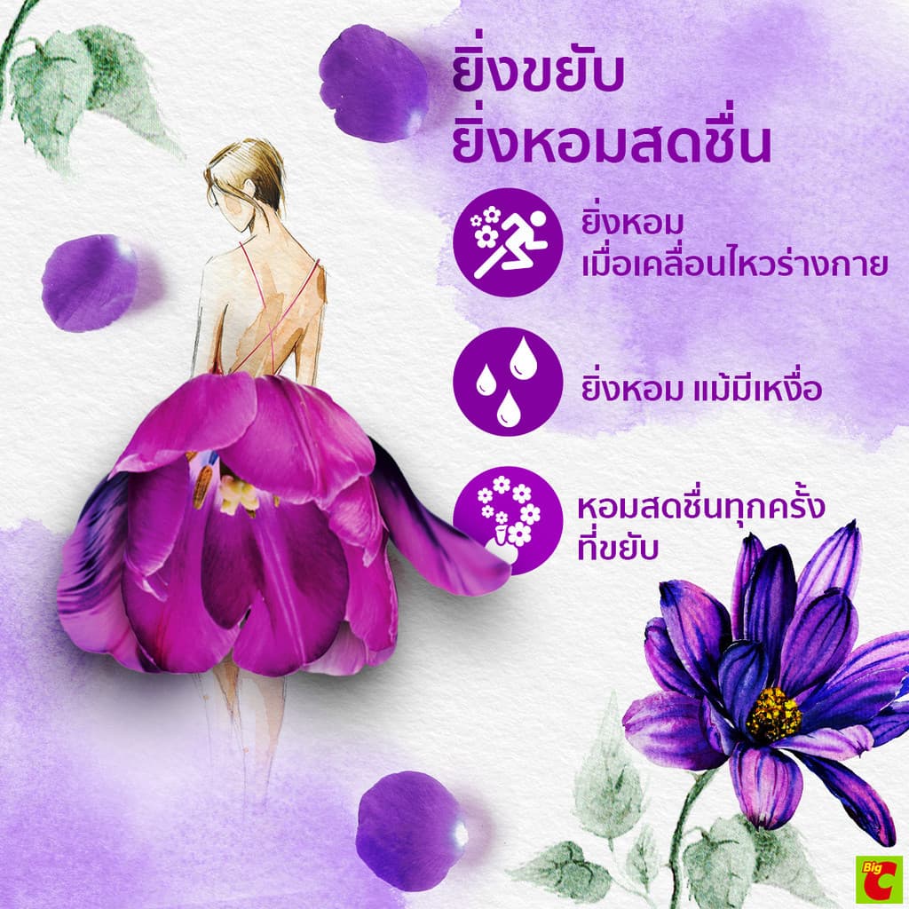 ดาวน์นี่ พรีเมียม เพอร์ฟูม น้ำยาปรับผ้านุ่มสูตรเข้มข้นพิเศษ กลิ่นมิสทีค 450 มล. แพ็ค 2+1 รูปที่ 4