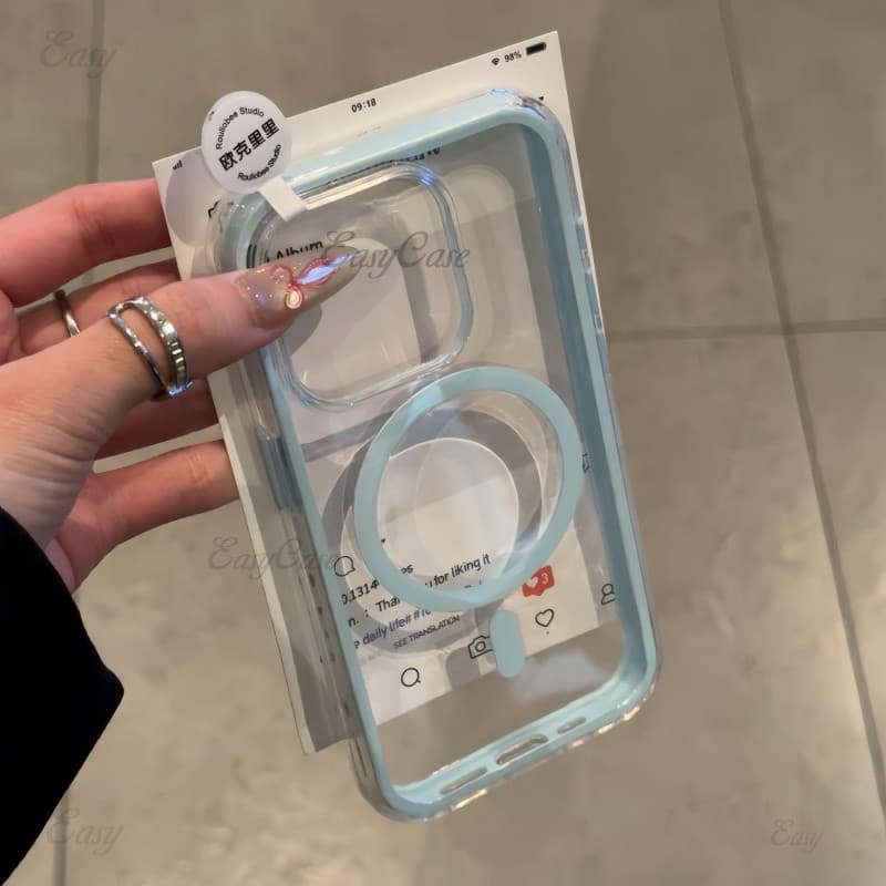 Simple 2-in-1 โปร่งใส เคสโทรศัพท์สําหรับ iPhone 16 15 14 13 12 11 Pro Max ป้องกันลื่นและป้องกันการตกกระแทกฝาหลัง รูปที่ 6