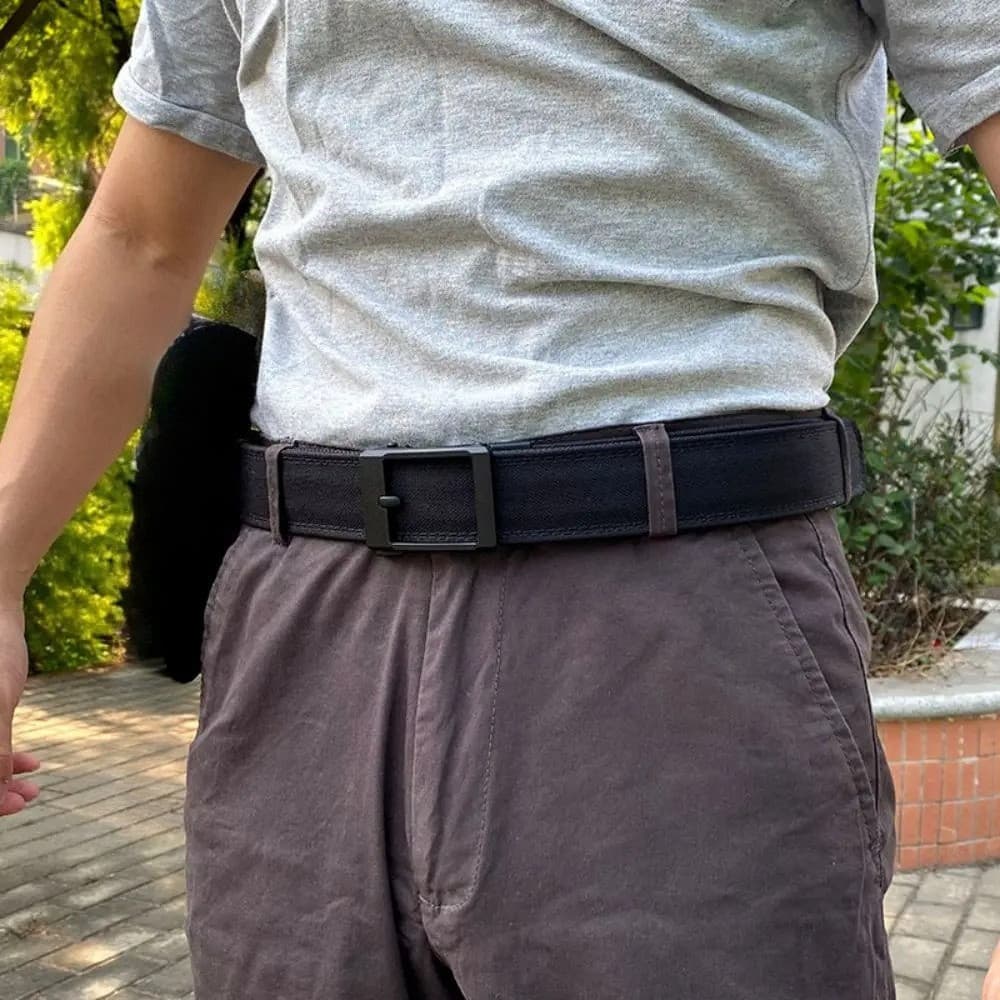 เข็มขัดวงล้อไนลอน 3.8 ซม. กว้าง Double-layer Hard เข็มขัดผู้ชาย 1100D ไนลอนโลหะหัวเข็มขัดอัตโนมัติ รูปที่ 6