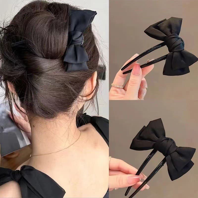 2024 โบว์ผ้า U-Shaped Hairpin Coil Hairpin รูปที่ 1