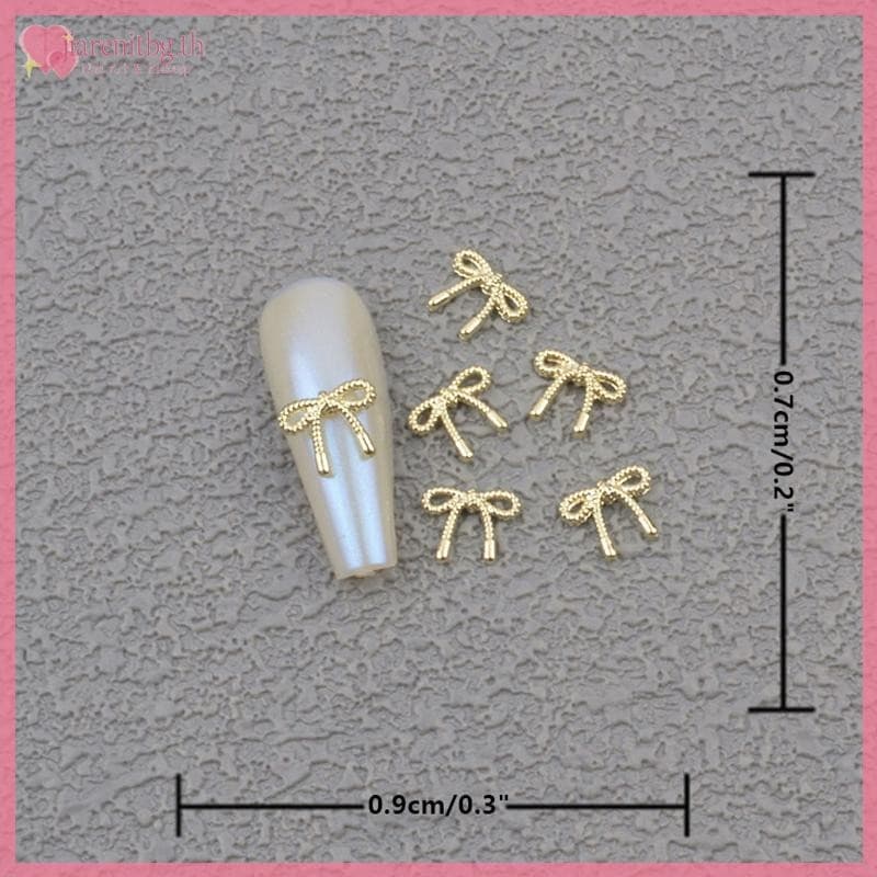 RENBG ทองเงิน ดอกไม้ อุปกรณ์ทําเล็บ Rhinestones โบว์ ตกแต่ง 3D เจาะ TH รูปที่ 5