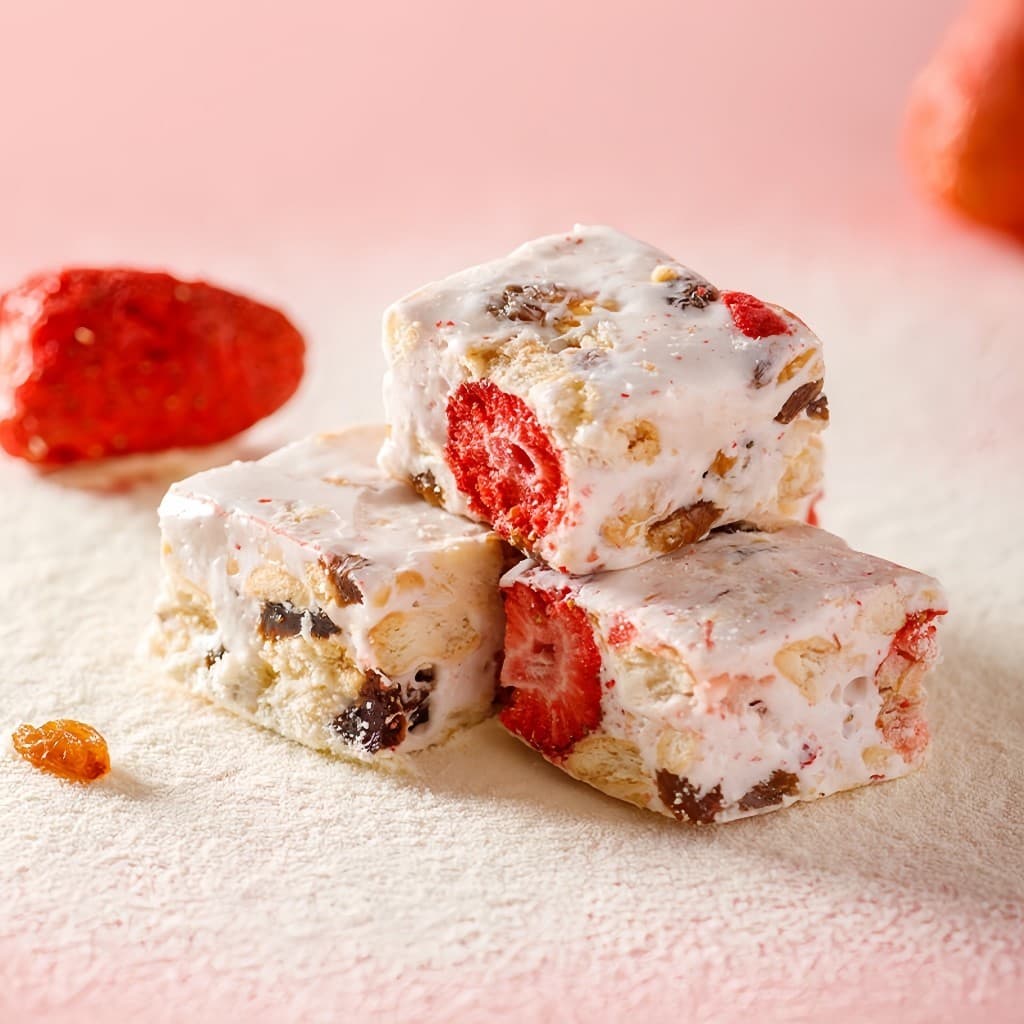 Y.M นูกัตไต้หวัน Nougat ผสมFDสตรอว์เบอร์รี่กับลูกเกด นูกัสรสนมแพะ ขนมคุ้กกี้ไต้หวันนมเคลือบตังเม รูปที่ 8