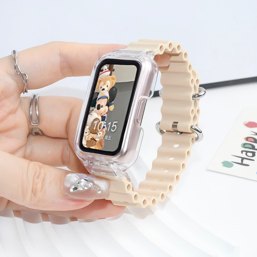 Ocean สายซิลิโคนสําหรับ Huawei Band 11 11Pro 10 / 9 / 8 / 7 / 6 / 6Pro SmartWatch สายรัดข้อมือกีฬา Bracelect สําหรับ Honor Band 10 9 7 6 อุปกรณ์เสริม รูปที่ 8