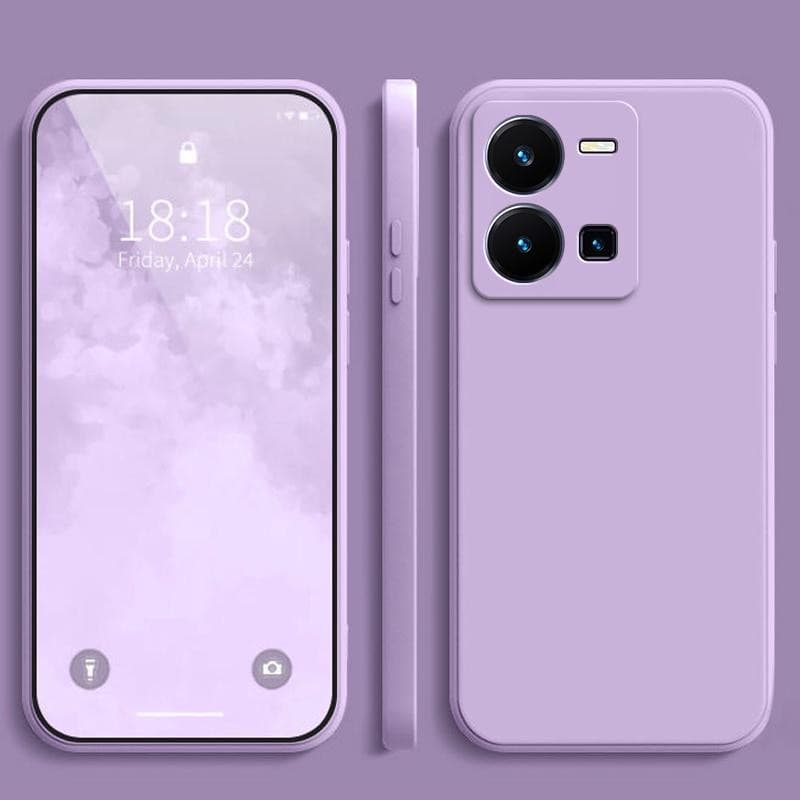 เคส Vivo Y35 สีทึบ Vivo Y35 เคสซิลิโคนป้องกันการตกสีธรรมดาเรียบง่าย YT รูปที่ 7