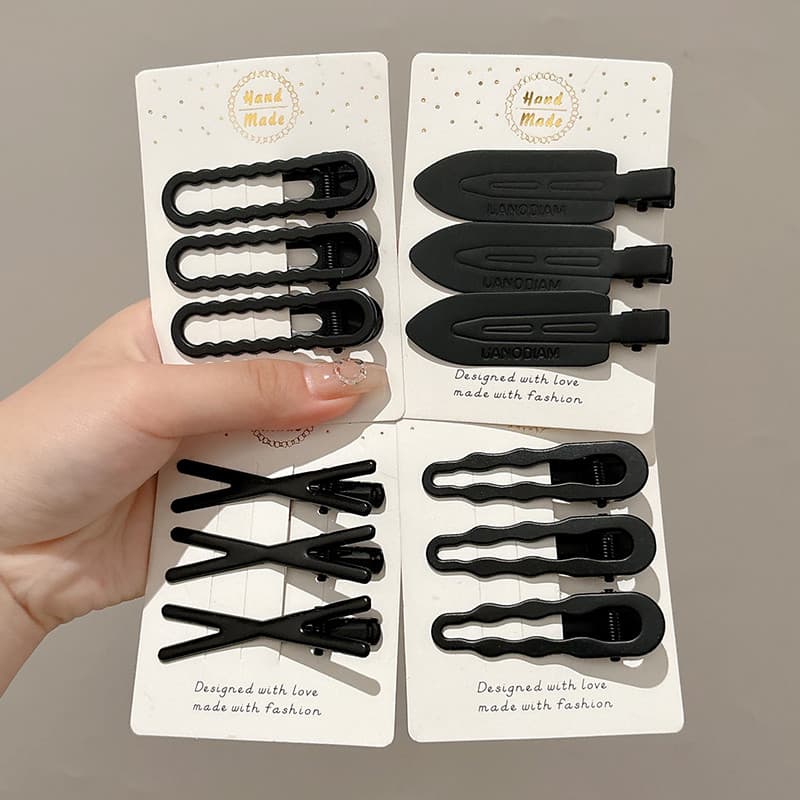 3-6 ชิ้นชุดสีดํา Hairpins ชุดด้านข้าง Bangs คลิป 2024 ใหม่ One-word คลิปสาวอุปกรณ์เสริมผม รูปที่ 6