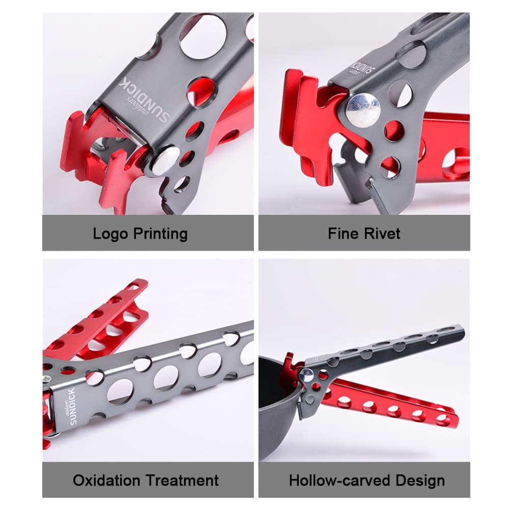 อลูมิเนียมหม้อ Clamp Pan Handler หม้อ Lifter ทําอาหาร Gripper Camping เครื่องครัวที่ใส่จาน รูปที่ 7
