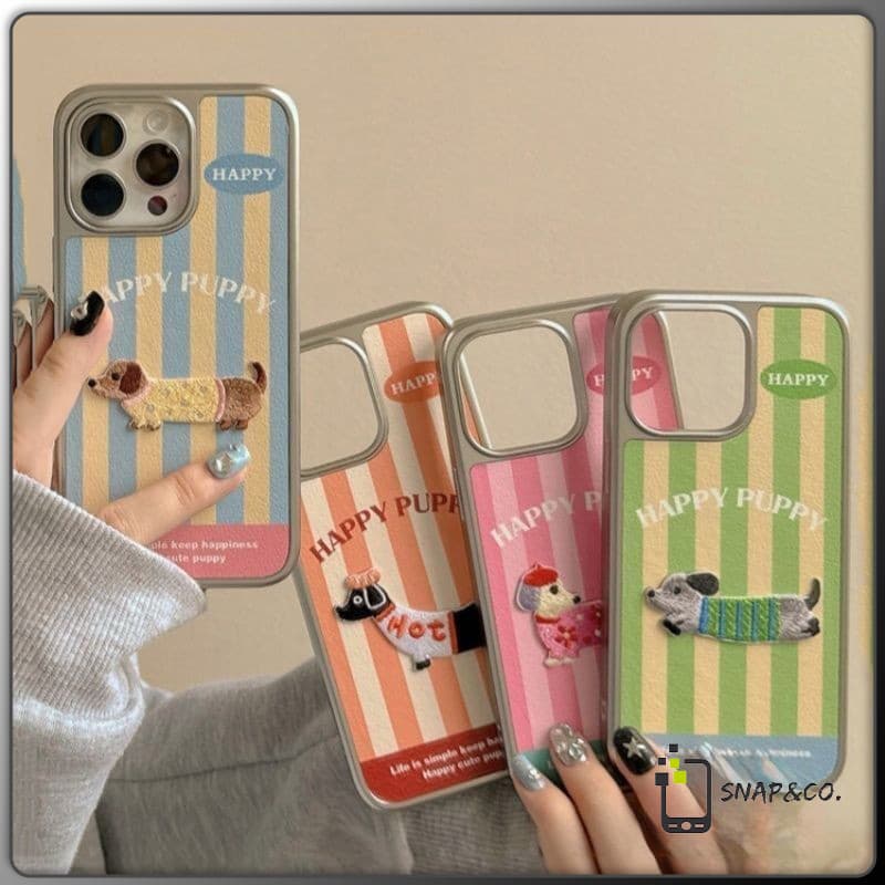 ความรู้สึกขั้นสูง จัดส่งจากประเทศไทย สุนัขตัวเล็กน่ารักสีขนมกวาดfor iPhone เคสไอโฟน 13 12 11 PRO MAX 16 15 14 X XS MAX X รูปที่ 1