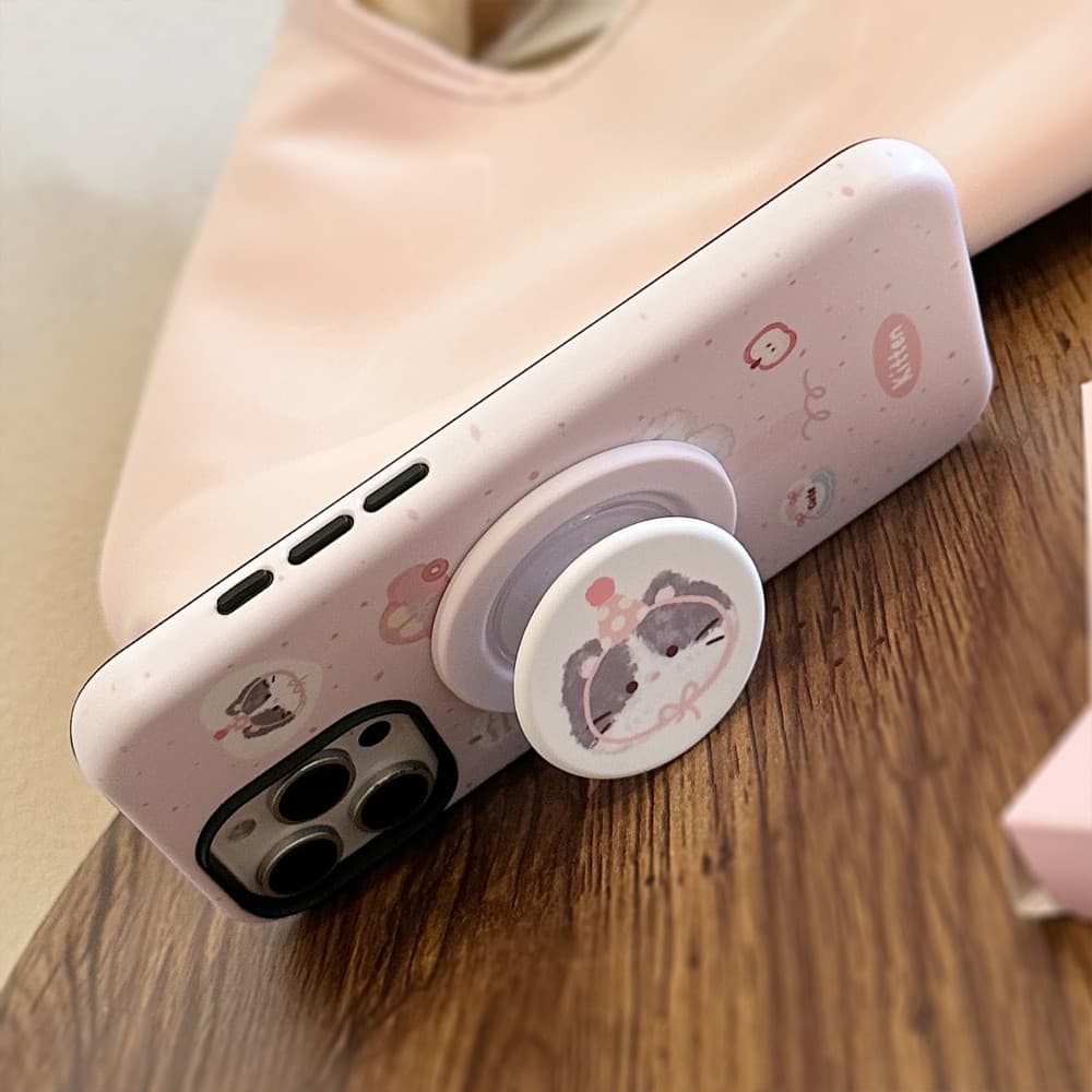 การ์ตูนน่ารัก Graffiti Party Kitty ขาตั้งแม่เหล็กผู้ถือ iPhone สําหรับ iPhone 16 Pro Max 16 Plus 16 Pro 16 15 14 13 12 11 กันกระแทก TPU Matte ฝาหลัง รูปที่ 9