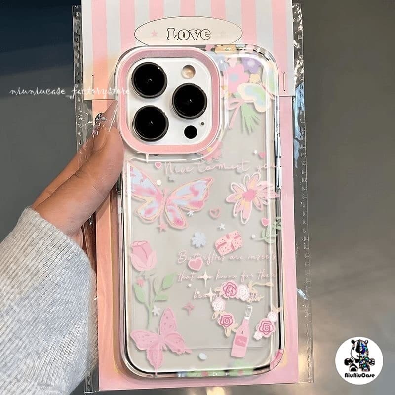 กันกระแทก วีโว่ เคส ดอกไม้ผีเสื้อ For ViVo Y20 Y21 Y17S Y1S Y21S Y17 Y15S Y22S Y50 Y36 Y27 Y16 Y02S Y51 Y1S Y91C Case รูปที่ 4