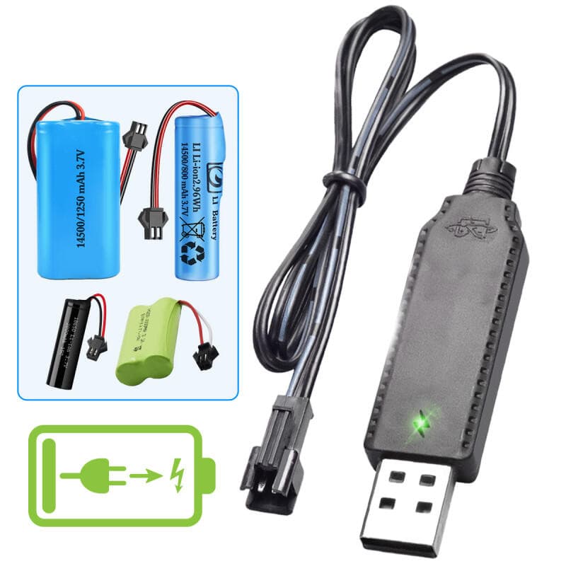 HdoorLink สายชาร์จ USB สําหรับ 3.7V แบตเตอรี่ลิเธียม Charger SM-2P ส่งต่อ RC รถเครื่องบินอะไหล่ RC Quadcopter ของเล่น LED แสดงสถานะ Charger รูปที่ 4