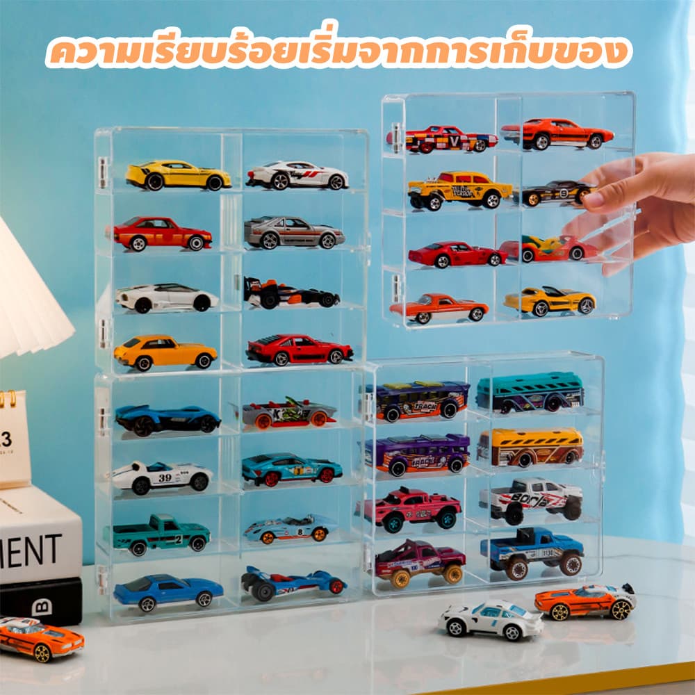กล่องเก็บโมเดลรถยนต์ สเกล 8 ช่อง กันฝุ่น สีใส คุณภาพเยี่ยม สะดวกสบาย พื้นที่จัดเก็บครบครัน สําหรับเก็บของเล่นและของสะสม รูปที่ 4