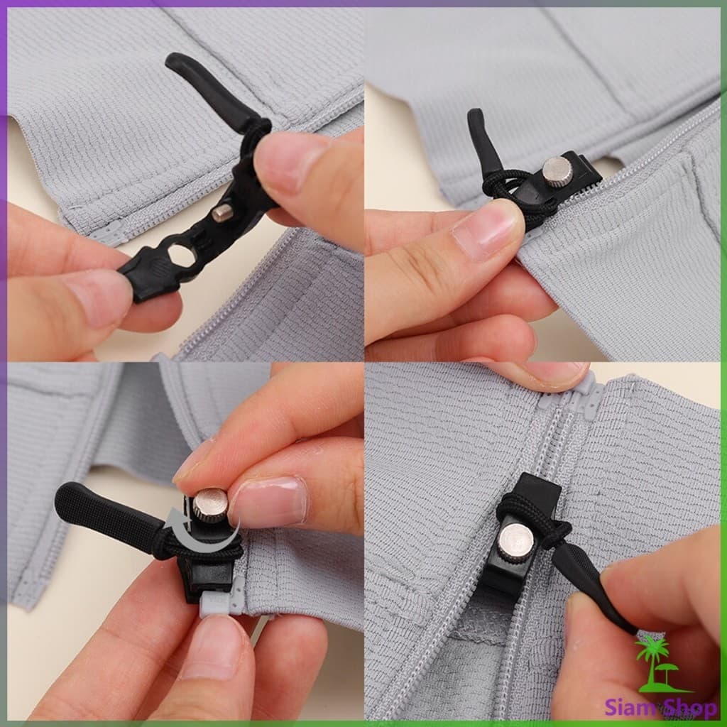 Siam ชุดซิปซ่อม 3 ขนาดแตกต่างกัน ถอดออกได้และติดตั้งได้ Zipper Head รูปที่ 6