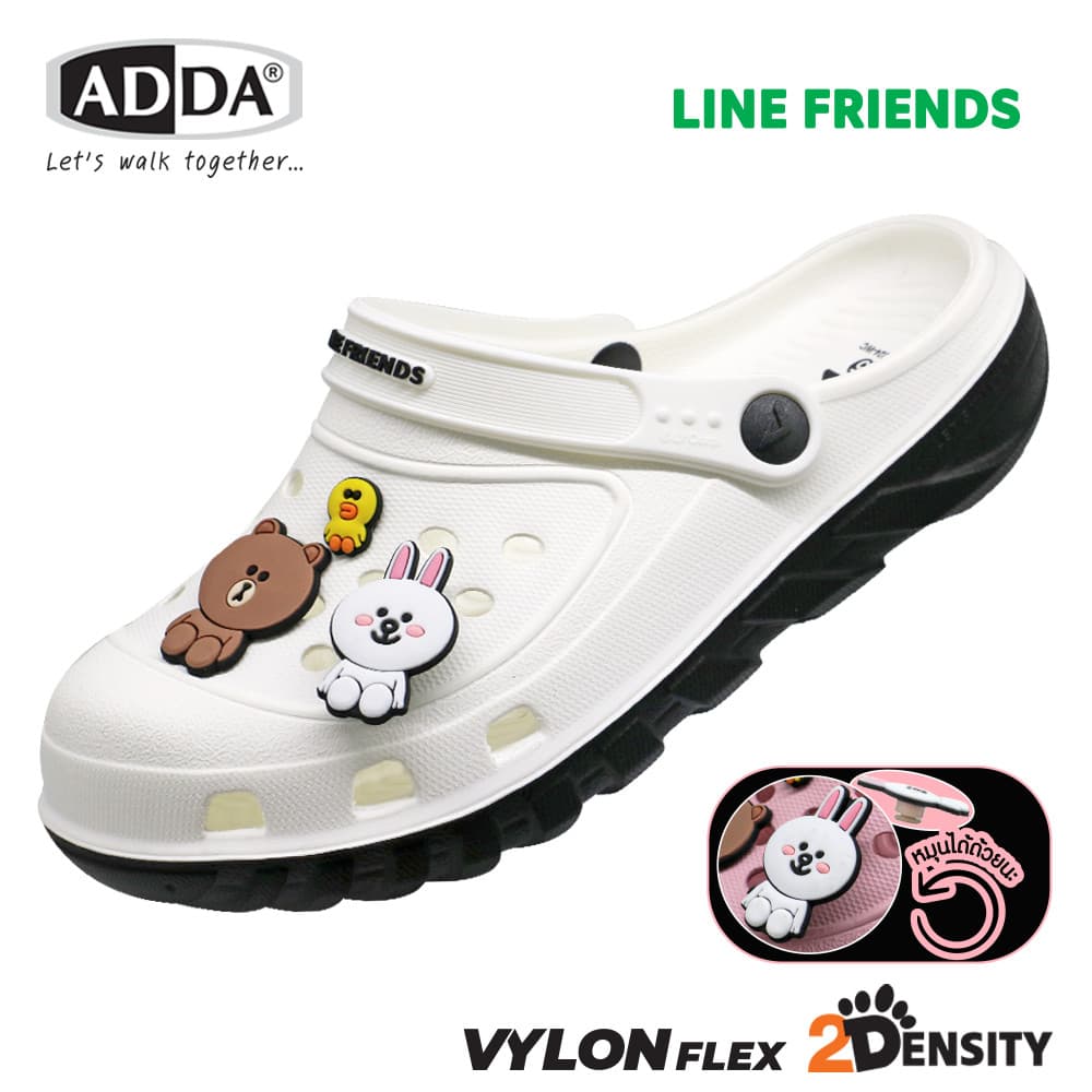 ADDA 2Density LINE FRIENDS รุ่น 5TD24-WC รองเท้าหัวโต รัดส้น ลายการ์ตูนน่ารัก ไซส์ 4-6 รูปที่ 2