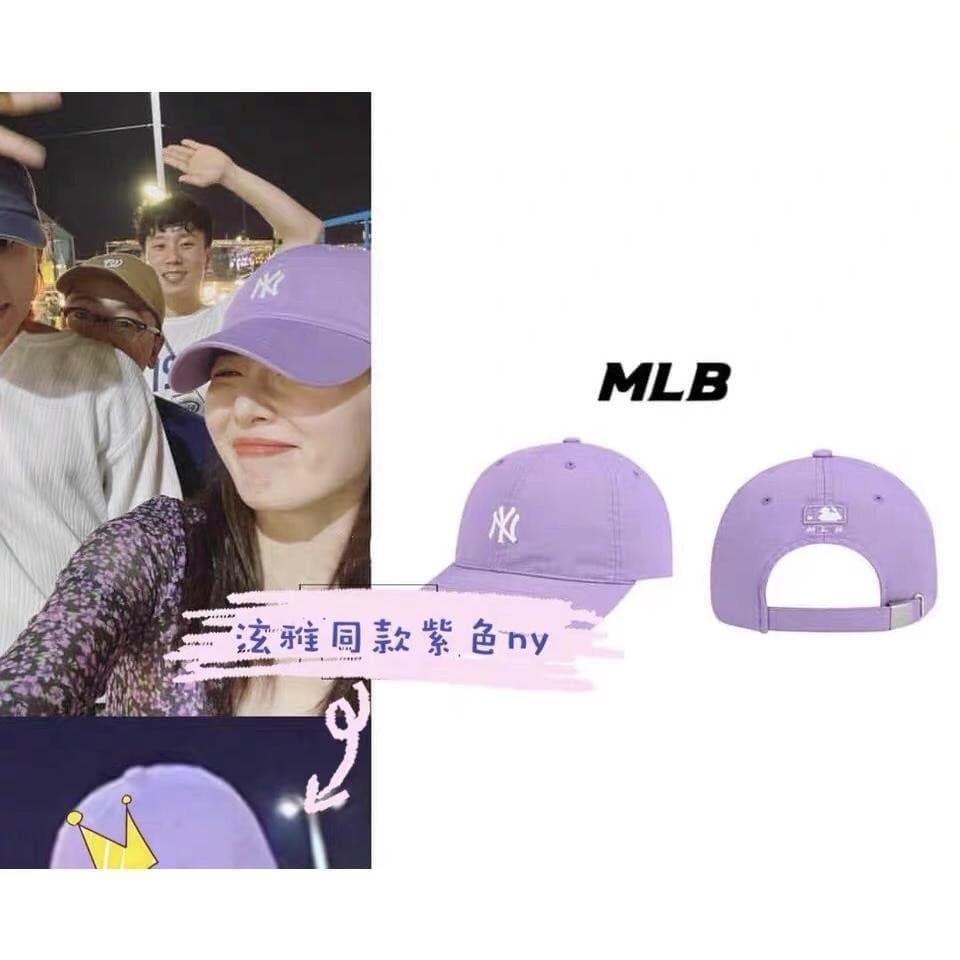 สีสวยมากๆหมวก NY สีม่วงหญิงตาข่ายสีแดงสไตล์เรียบง่ายและหลากหลาย LA หมวกเบสบอลหมวกลำลองเกาหลีCap รูปที่ 5