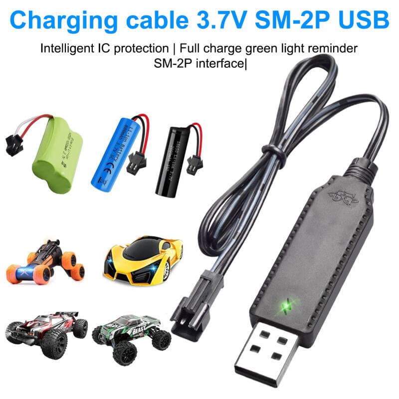 HdoorLink สายชาร์จ USB สําหรับ 3.7V แบตเตอรี่ลิเธียม Charger SM-2P ส่งต่อ RC รถเครื่องบินอะไหล่ RC Quadcopter ของเล่น LED แสดงสถานะ Charger รูปที่ 2