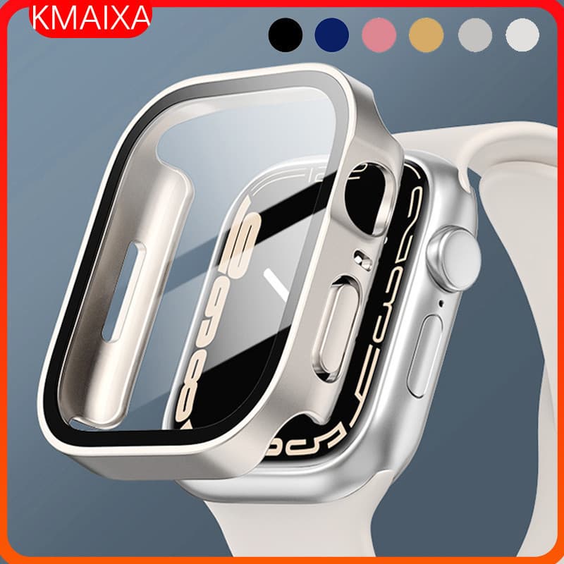 กระจกนิรภัย PC ป้องกันหน้าจอสําหรับ Apple Watch Ultra 3 2 49 มม.IWatch กรณี 46 มม.40 41 44 45 38 มม.Series 11 10 9 8 7 6 5 4 SE 3 2 1 กรณีสมาร์ทนาฬิกา I8 Pro Max 8 MAX 9 PRO รูปที่ 1