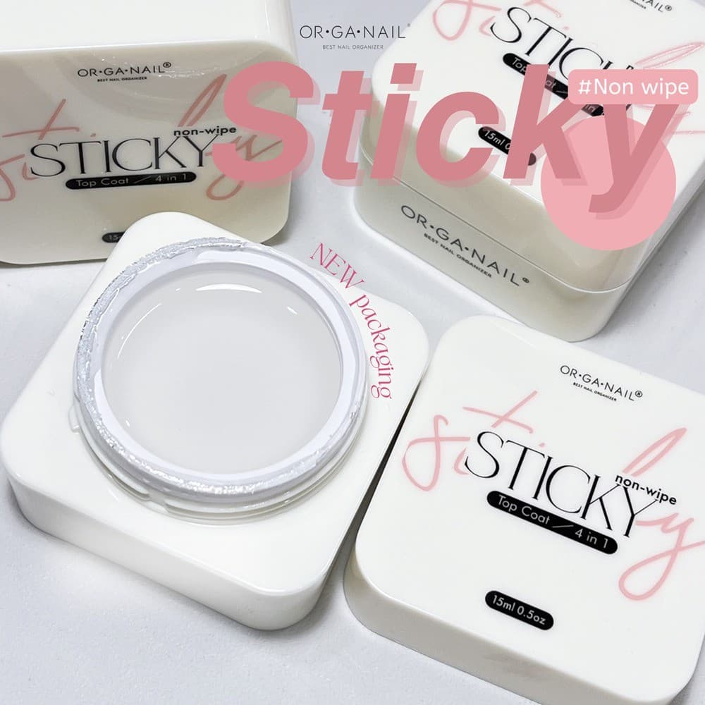 ORGANAIL Sticky Top Coat 4in1 ท็อปเนื้อหนาไม่ต้องเช็ดความเหนียว l ฮาร์ดเจล เจลติดอะไหล่ กระปุกชมพู รูปที่ 8