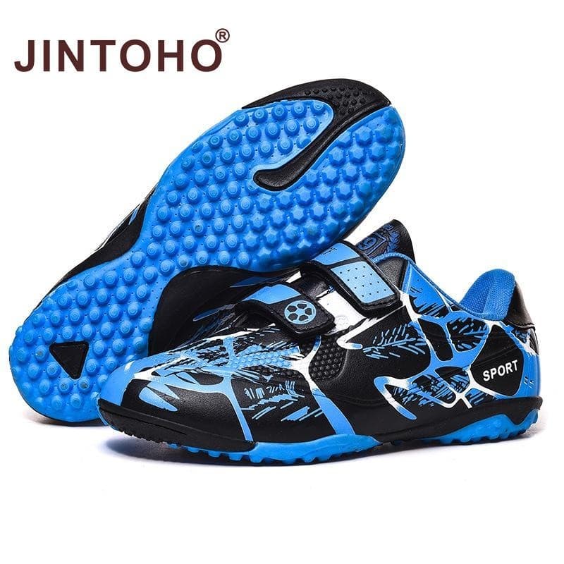 Jintoho รองเท้าฟุตบอลเด็ก cleats traning รองเท้าผ้าใบกีฬาฟุตบอลสําหรับชายหญิงเด็ก รองเท้ากีฬากันลื่นพื้นนุ่มขนาด 28-38 รูปที่ 5