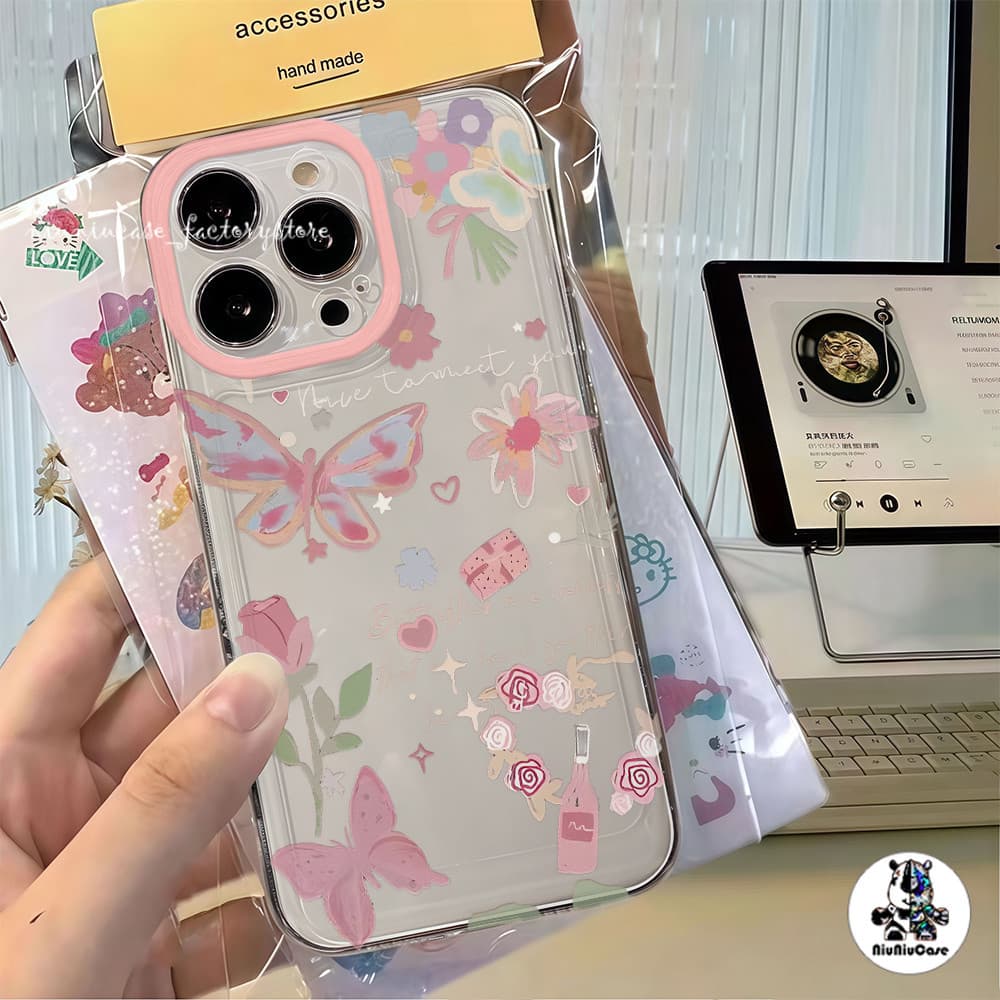 กันกระแทก วีโว่ เคส ดอกไม้ผีเสื้อ For ViVo Y20 Y21 Y17S Y1S Y21S Y17 Y15S Y22S Y50 Y36 Y27 Y16 Y02S Y51 Y1S Y91C Case รูปที่ 7