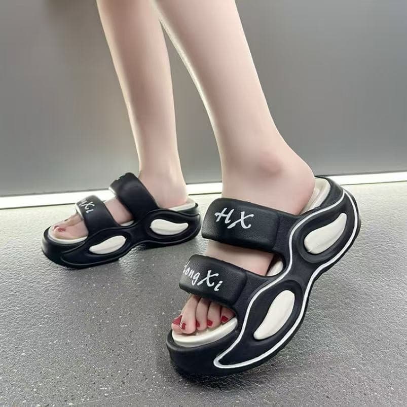 EnJoy รองเท้าแตะแฟชั่นผู้หญิง ดีไซน์สายคาดคู่ พื้นหนา ใส่สบาย สไตล์มินิมอลติดเทรนด์ รูปที่ 5