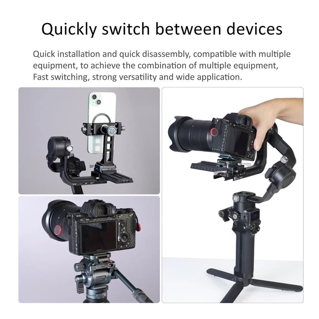 Leaplight All-Metal Arca Quick Release Kit กล้อง Quick Mount สําหรับ Dji Zhiyun Stabilizer ขาตั้งกล้องสไลด์ Rail Quick Mount ฐานหัวเข็มขัด รูปที่ 6