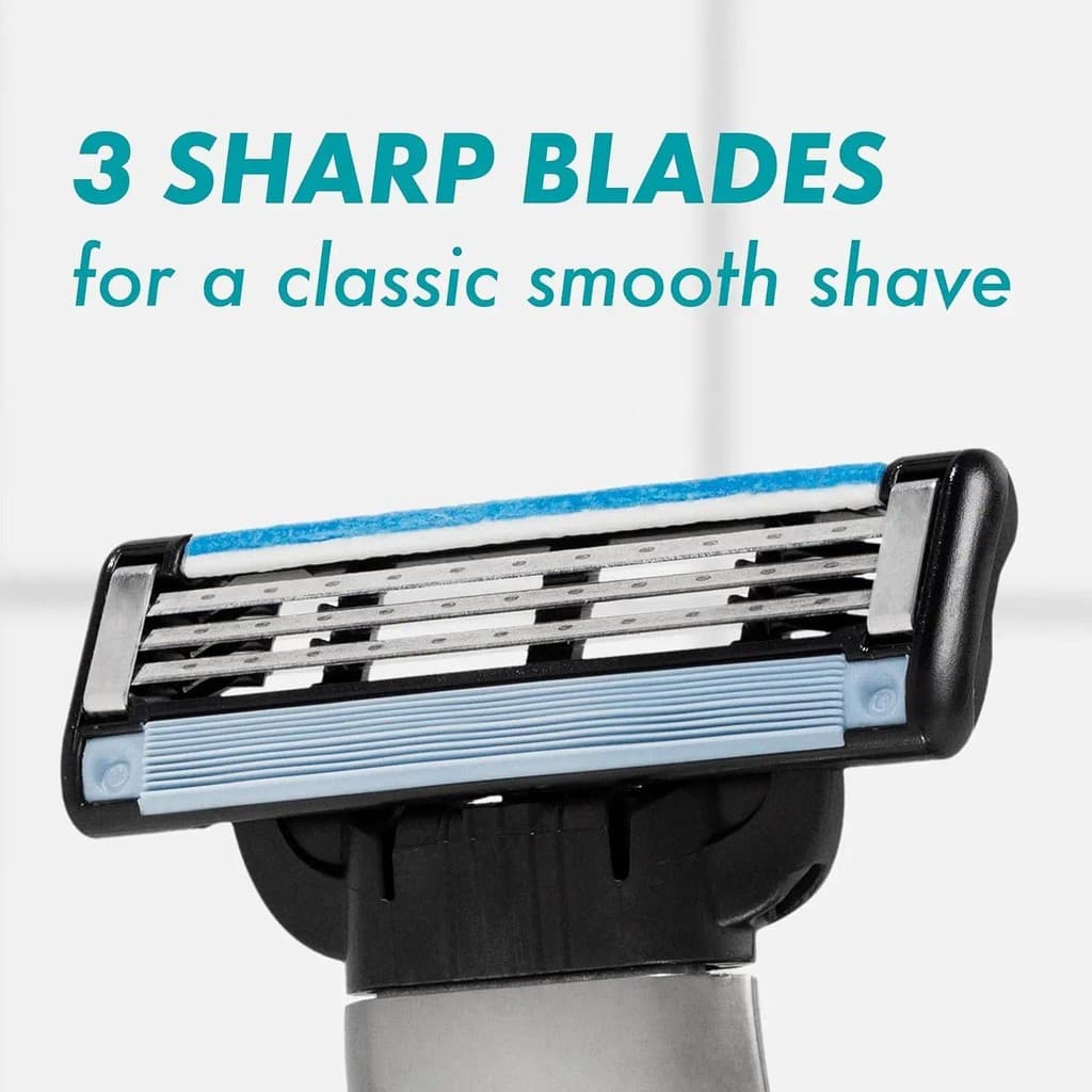 Gillette Mach3 ตลับใบมีดโกนเติม 4/8 ชิ้น สําหรับใบหน้าและเครา 3 ชั้น พร้อมแถบหล่อลื่น Fast Cutting รูปที่ 2
