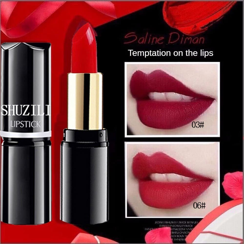 ลิปสติกแท่งกลม Shuzili 12 สี เครื่องสำอางให้ความชุ่มชื้น กันน้ำ ง่ายต่อการระบายสี รูปที่ 3